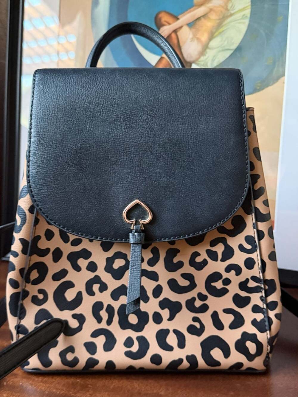 Kate Spade Adel Leopard Print Flap Backpack